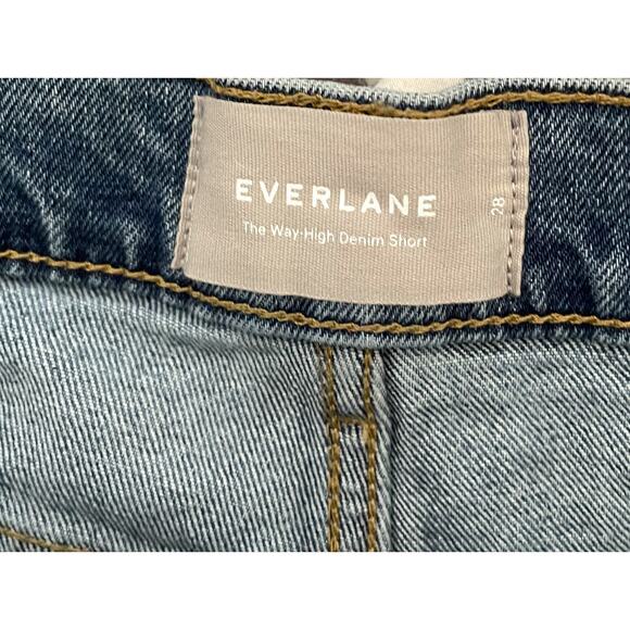 Everlane The Way-High Cut Off Raw Hem Denim Shorts Blue Size 28 NEW - Picture 8 of 10